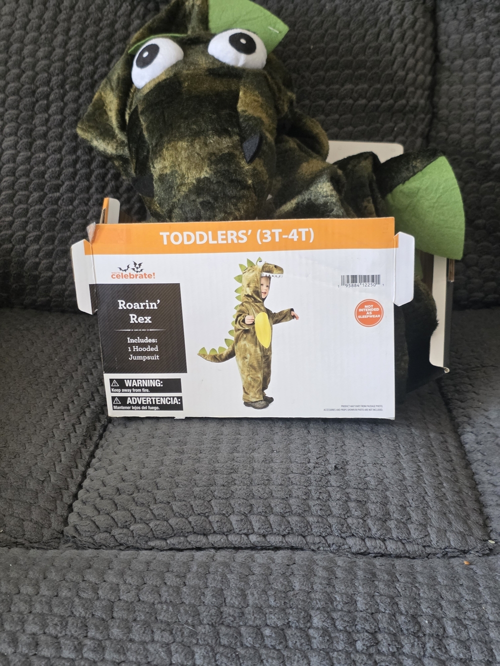Roarin' Rex Toddler Green Dinosaur Costume (3T-4T)